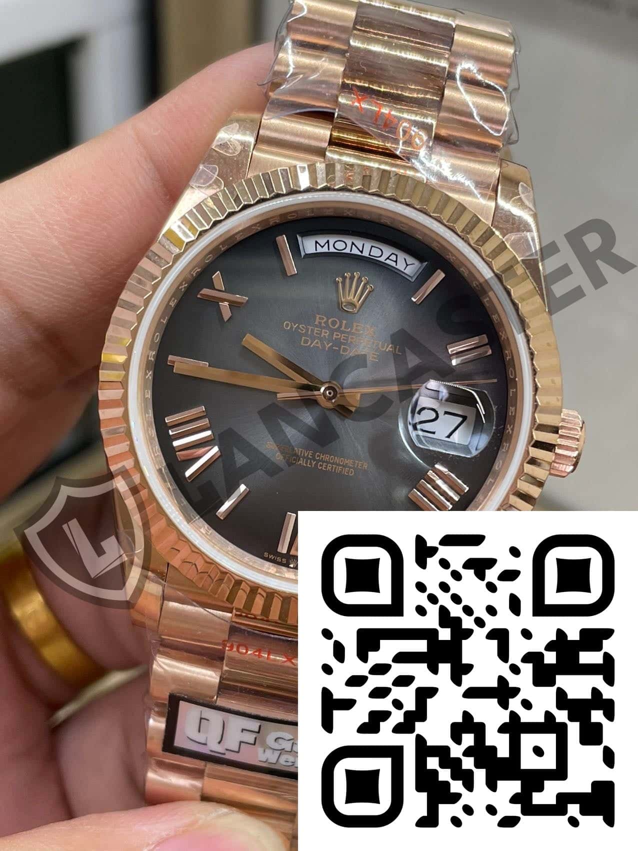 A Hand Holding A Gold Watch
