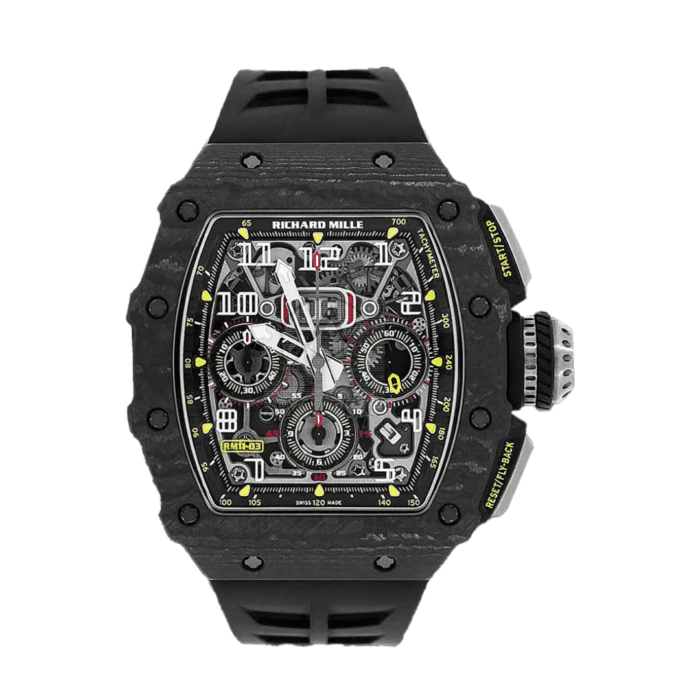 Richard Mille 11 03 Flyback Chronograph Black Ntpt Carbon Replica