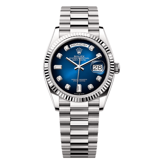 Rolex Day Date 36 Gradient Blue Diamond Dial Replica