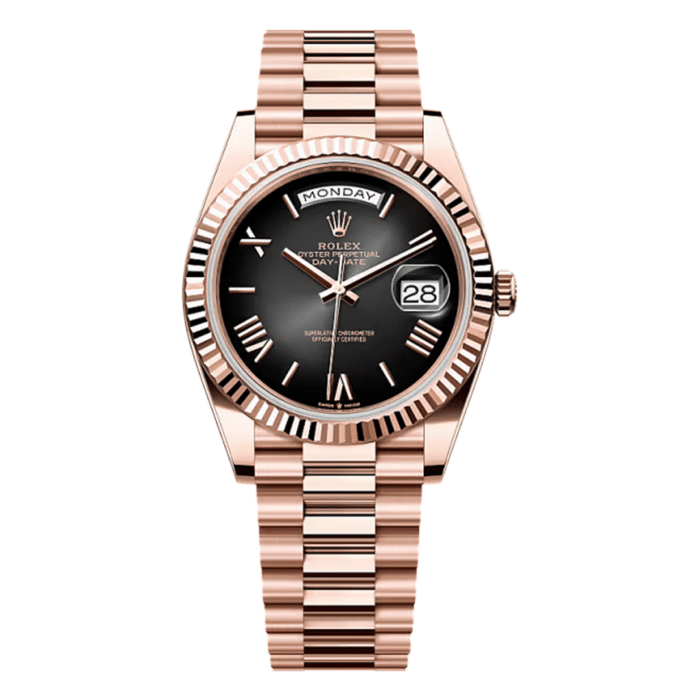 Rolex Day Date Rose Gold Smoked Slate Replica