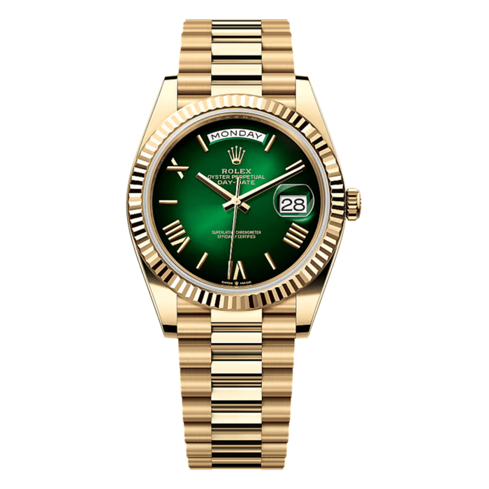 Rolex Day Date Yellow Gold Green Ombre Replica