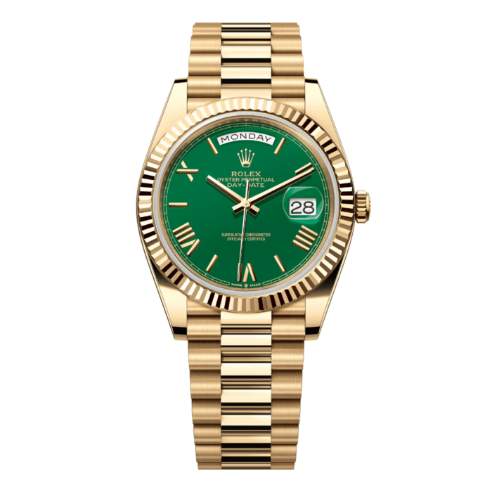 Rolex Day Date Yellow Gold Green Dial Replica