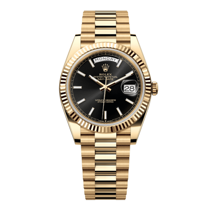 Rolex Day Date Yellow Gold Black Dial Replica