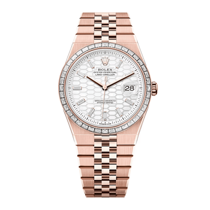 Rolex Land Dweller Rose Gold Diamond Replica